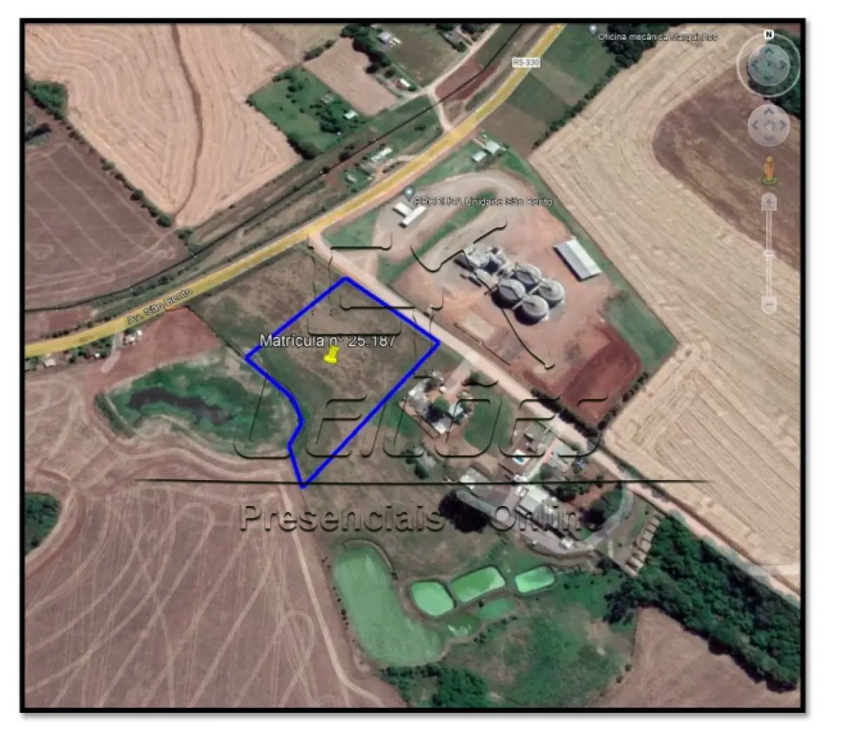 LOTE 01 - Uma fração de terras com a área de 14.555,52m² situada em São Bento, neste município de Carazinho. Matrícula nº 25187 do Registro de Imóveis de Carazinho. Foto publicada extraída do processo.