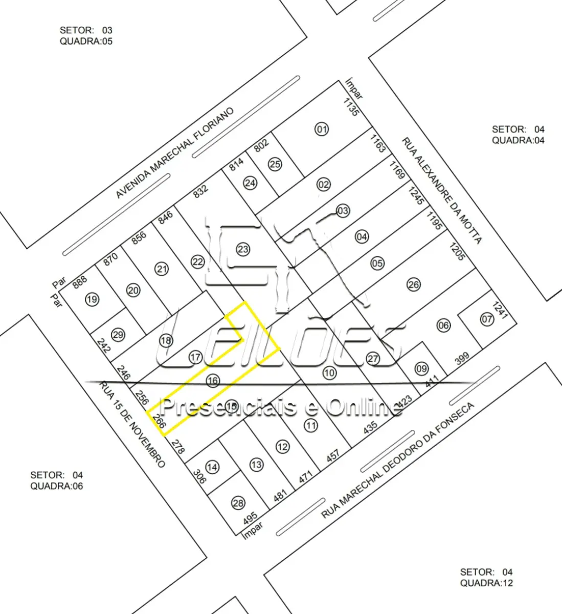 LOTE x 03 - Terreno com casa na Rua XV de Novembro, centro, Carazinho. Imóvel objeto da matrícula nº 1424.