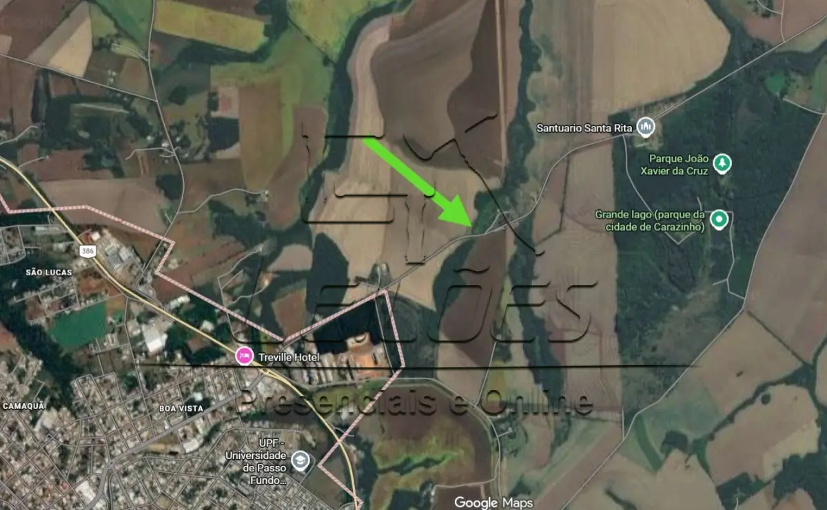 LOTE 001 - Uma fração de terras de cultura com a área de 47.555,72m², ou seja, 4,75ha,  sito no lugar denominado Lagoas, 1º Distrito, neste município de Carazinho, com  todas as acessões e benfeitorias. Matrícula nº 38202