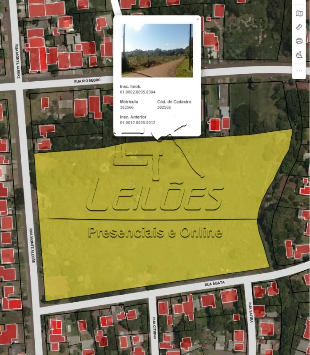 LOTE 001 - Terreno urbano com a área de 18.504,35m², situado na Rua Monte Alegre, lote 12 da quadra 35, na Vila Floresta, em Carazinho/RS. Matrícula 49.395