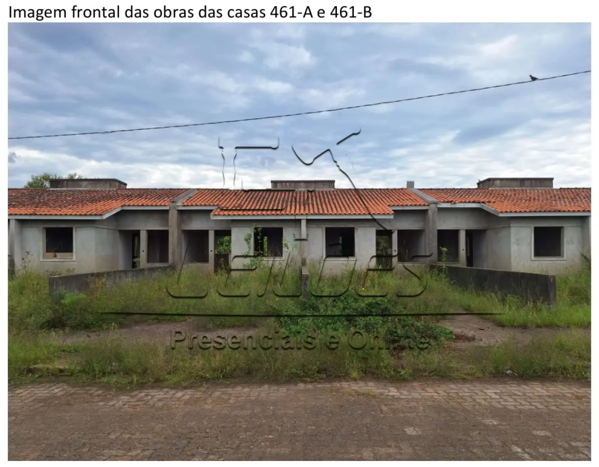 LOTE 021 - Casa de alvenaria sob nº 461-A, em construção, geminada, com a área construída de 43,48m²,  situada na Rua Vítor Mateus Teixeira, Vila Três Marias, em Esteio/RS. Matrícula nº 29.056